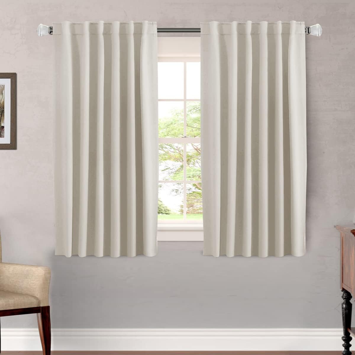 Blackout Thermal Insulated Back Tab/Rod Pocket Solid Color Curtains
