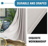 H.VERSAILTEX 100% Blackout Short Curtains for Bedroom Kitchen Privacy Energy Saving Curtain Tiers Set of 2
