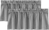H.VERSAILTEX 100% Blackout Valances for Windows Kitchen Window Rod Pocket Privacy Decorative Curtains 2 Pack