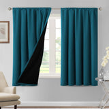 H.VERSAILTEX 100% Blackout Short Curtains for Bedroom Kitchen Privacy Energy Saving Curtain Tiers Set of 2