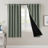 H.VERSAILTEX 100% Blackout Curtains for Bedroom with Black Liner Full Room Darkening Back Tab Rod Pocket 2 Panels