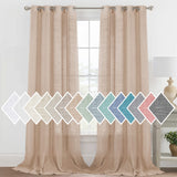 H.VERSAILTEX Linen Sheer Curtains 84 Inch Length Semi Sheer Curtains for Living Room Light Filtering Curtains, 2 Panels (52" W x 84" L, Sea Mist)