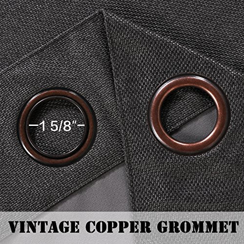 Linen Blackout Thermal Insulated  Primitive Textured Grommet Curtain