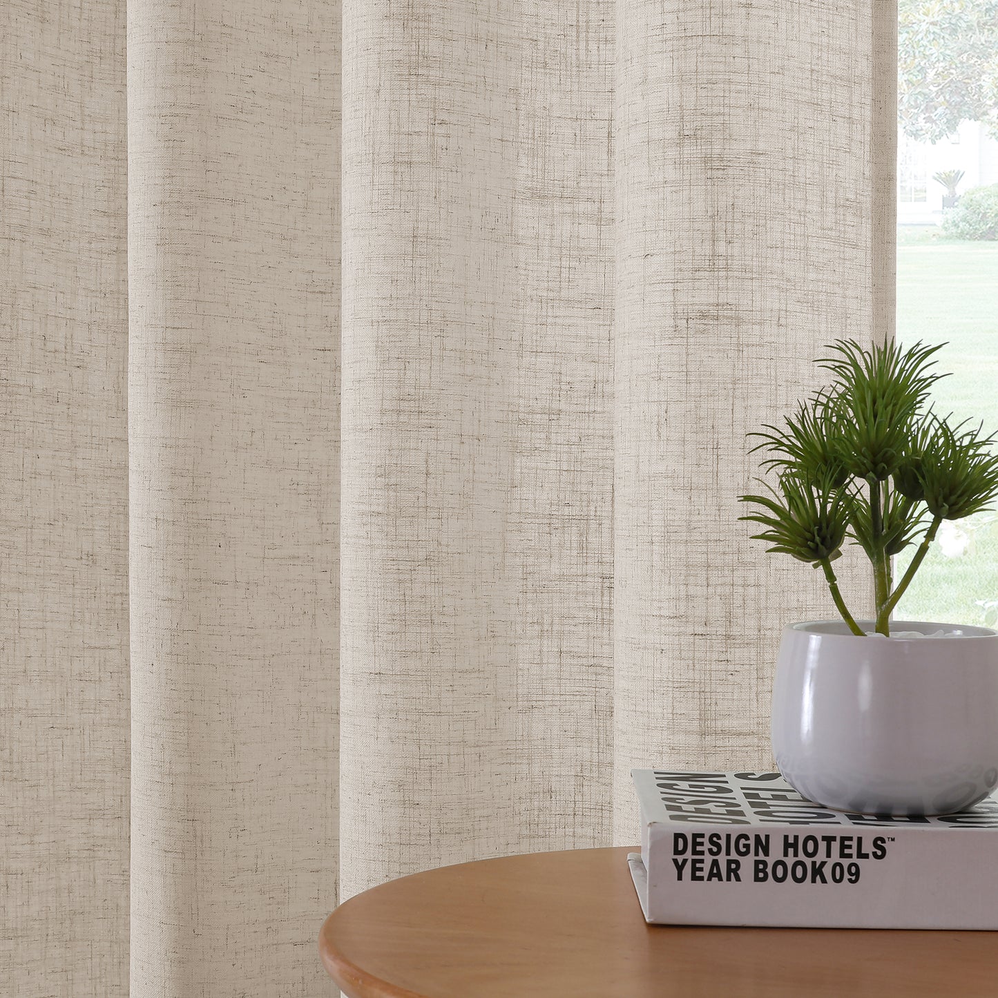 Flowing linen curtains