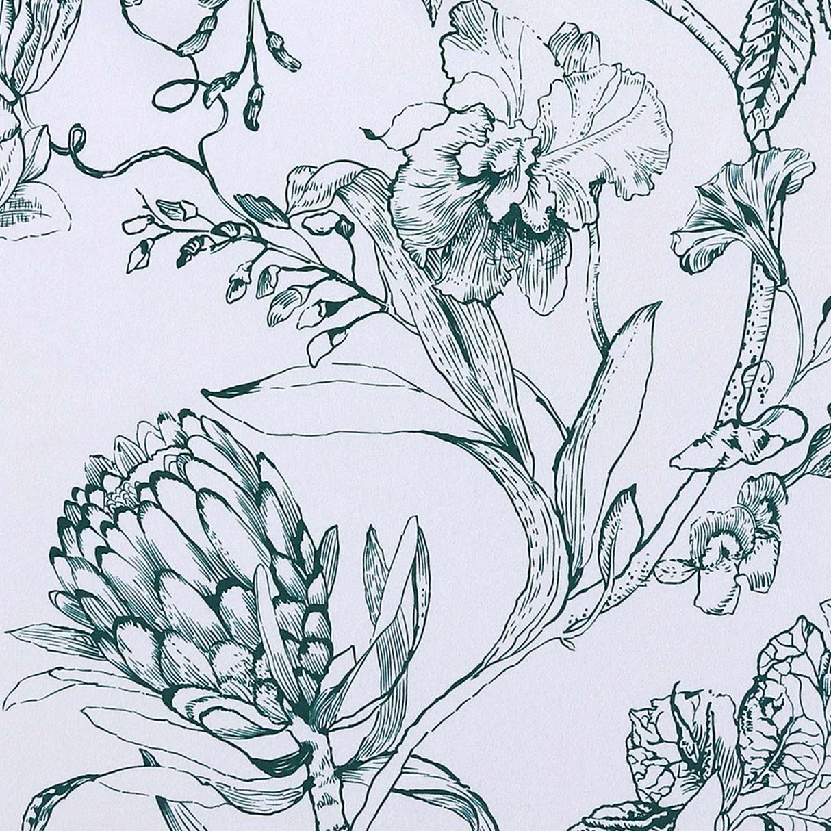 H.VERSAILTEX 100% Blackout Curtains Camellia Floral Printed Drapes Leah Floral Thermal Bedroom Curtains for Living room with Black Liner 2 Panels,52" x 96",Teal
