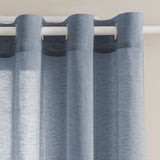 H.VERSAILTEX Farmhouse Natural Linen Sheer Curtains Flax Linen Blended Semi-Sheer Soft Grommet Drapes Set of 2 Panels for Bedroom , 52"x 96" ,Natural