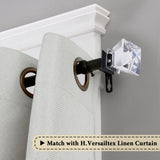Contemporary Single Adjustable Window Curtain Rod, 3/4 Inch Diameter with Acrylic Diamond Finials,