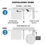 H.VERSAILTEX Contemporary Adjustable Single Black Curtain Rod Set, 0.75 Inch Diameter, Stainless Steel Finish with Square Finial, 28 - 48 In