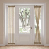 H.VERSAILTEX Linen French Door Curtains Semi Sheer Light Reducing Privacy Doors Window Cover with Tieback | Rod Pocket 1 Panel Door Shades for Glass Living Room Doorways,52" W x 72" L,Linen