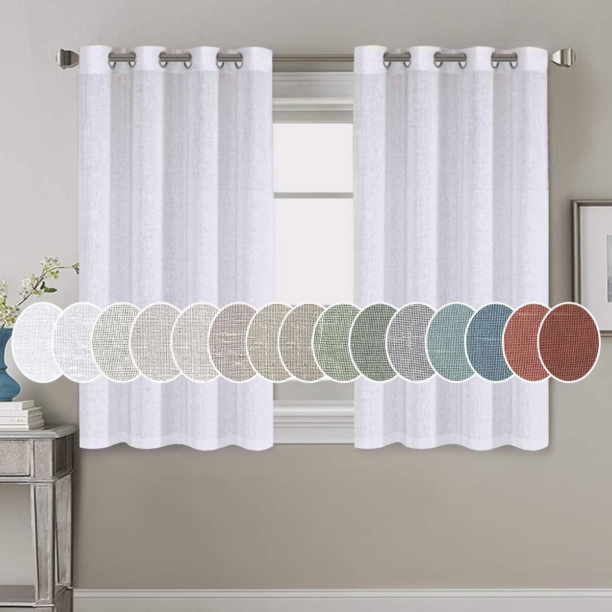 Light Filtering Linen Textured Curtains Grommet Curtains