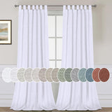 Natural Linen Tab Top Curtains Semi Sheer Curtains
