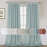Natural Linen Tab Top Curtains Semi Sheer Curtains