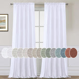 Natural Linen Rod Pocket Curtains Semi Sheer Curtains