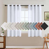 H.VERSAILTEX Natural Linen Curtains 63 inches Long for Living Room 2 Panels Back Tab Loop Pocket Textured Light Filtering Semi Sheer Curtains Rustic Farmhouse Boho Curtain for Bedroom, Sea Grass