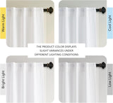 H.VERSAILTEX Boho Linen Curtains for Living Room Linen Textured Bedroom Curtain Light Filtering Back Tab, 52 x 84 inches Long, White, Set of 2 Panels