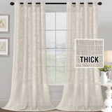 H.VERSAILTEX Linen Blended Curtains - Natural Linen Textured, Light Filtering Nickel Grommet 2 Panel Sets, 52" x 84", Angora for Living Room & Bedroom