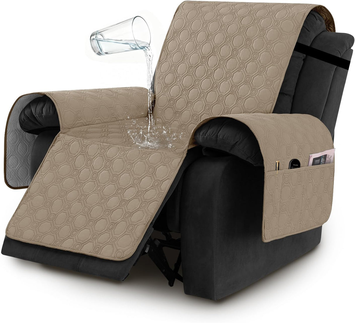 H.VERSAILTEX 100% Waterproof Recliner Chair Cover Non Slip Stay in Place with Pocket
