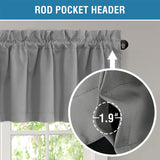 H.VERSAILTEX 100% Blackout Valances for Windows Kitchen Window Rod Pocket Privacy Decorative Curtains 2 Pack