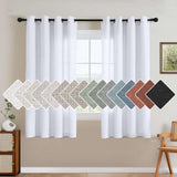 H.VERSAILTEX Natural Linen Curtains 63 inches Long for Living Room 2 Panels Back Tab Loop Pocket Textured Light Filtering Semi Sheer Curtains Rustic Farmhouse Boho Curtain for Bedroom, Sea Grass