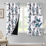 H.VERSAILTEX 100% Blackout Curtains for Living Room Camellia Floral Thermal Insulated Grommet Window Drapes 2 Panels