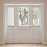 H.VERSAILTEX Linen French Door Curtains Semi Sheer Light Reducing Privacy Doors Window Cover with Tieback | Rod Pocket 1 Panel Door Shades for Glass Living Room Doorways,52" W x 72" L,Linen