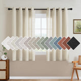 H.VERSAILTEX Natural Linen Curtains 63 inches Long for Living Room 2 Panels Back Tab Loop Pocket Textured Light Filtering Semi Sheer Curtains Rustic Farmhouse Boho Curtain for Bedroom, Sea Grass