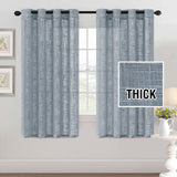 H.VERSAILTEX Linen Blended Curtains - Natural Linen Textured, Light Filtering Nickel Grommet 2 Panel Sets, 52" x 84", Angora for Living Room & Bedroom