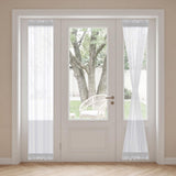 H.VERSAILTEX Linen French Door Curtains Semi Sheer Light Reducing Privacy Doors Window Cover with Tieback | Rod Pocket 1 Panel Door Shades for Glass Living Room Doorways,52" W x 72" L,Linen