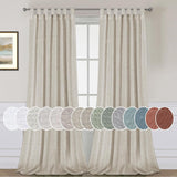 Natural Linen Tab Top Curtains Semi Sheer Curtains