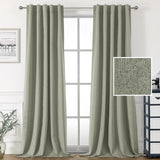 H.VERSAILTEX 100% Blackout Linen Look Curtains for Bedroom Double Face Linen Back Tab Loop Pocket Textured Burlap 2 Panels