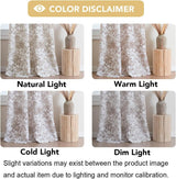 H.VERSAILTEX Linen Blend Curtains for Living Room Printed Floral Curtain Grommet Farmhouse Flower Patterned Drapes Window Treatment Panels Set of 2 Panels, 52" W x 84" L, Iberra Sesame - Taupe