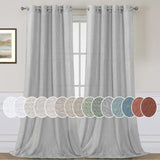 Light Filtering Linen Textured Curtains Grommet Curtains