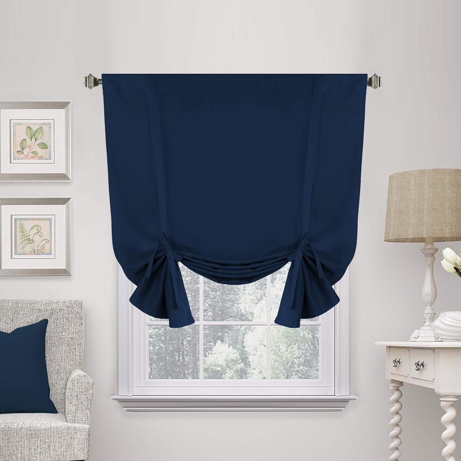 Valances Tie Up Curtains Roman Balloon Blind Rod Pocket Short Curtain