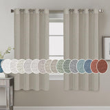 Light Filtering Linen Textured Curtains Grommet Curtains
