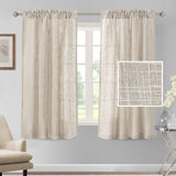 H.VERSAILTEX Linen Blended Curtains 84 Inches Long for Living Room and Bedroom - Light Filtering Rod Pocket, Burlap Textured, 2 Panel Sets, Stone Blue