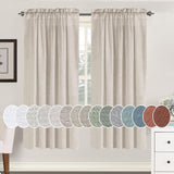 Natural Linen Rod Pocket Curtains Semi Sheer Curtains