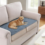 H.VERSAILTEX Couch Cover Chenille Pet Fuzzy Sofa Covers for 3 Cushion Couch Anti Slip Washable Sofa Slipcovers with Strap Soft Couch Protector Cover for Dogs Cats Kids(36" x 74",Khaki)