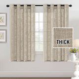 H.VERSAILTEX Linen Blended Curtains - Natural Linen Textured, Light Filtering Nickel Grommet 2 Panel Sets, 52" x 84", Angora for Living Room & Bedroom