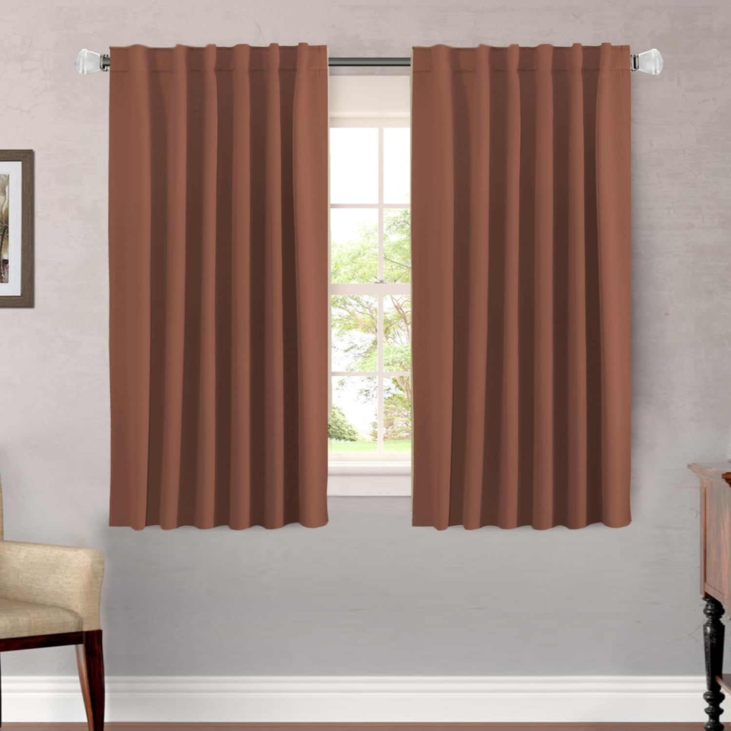 Blackout Thermal Insulated Tab/Rod Pocket Solid Color Curtains
