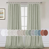 Natural Linen Tab Top Curtains Semi Sheer Curtains