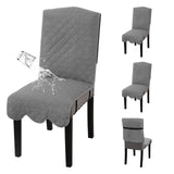 H.VERSAILTEX 100% Waterproof Dining Chair Covers Set of 6 Teddy Fleece Kitchen Chair Covers Parson Chair Slipcovers for Kitchen Dining Room, Charcoal