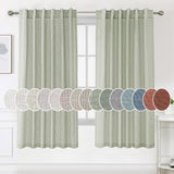 Natural Linen Tab Loop Pocket Semi Sheer Light Filtering Curtains