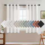 H.VERSAILTEX Natural Linen Curtains 63 inches Long for Living Room 2 Panels Back Tab Loop Pocket Textured Light Filtering Semi Sheer Curtains Rustic Farmhouse Boho Curtain for Bedroom, Sea Grass