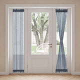 H.VERSAILTEX Linen French Door Curtains Semi Sheer Light Reducing Privacy Doors Window Cover with Tieback | Rod Pocket 1 Panel Door Shades for Glass Living Room Doorways,52" W x 72" L,Linen