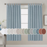 Natural Linen Tab Top Curtains Semi Sheer Curtains