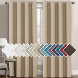 Faux Linen Blackout Thermal Insulated Grommet Curtain