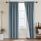 100% Blackout White Liners Window Rod Pocket Curtains