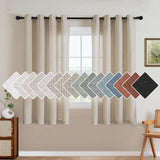 H.VERSAILTEX Natural Linen Curtains 63 inches Long for Living Room 2 Panels Back Tab Loop Pocket Textured Light Filtering Semi Sheer Curtains Rustic Farmhouse Boho Curtain for Bedroom, Sea Grass