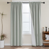 100% Blackout White Liners Window Rod Pocket Curtains