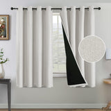 H.VERSAILTEX Farmhouse Boho Curtains for Living Room, 90% Blackout Drapes for Bedroom Energy Efficient, 96 Inch Long Windows Grommet Curtains, Burlap Textured 2 Panels, W52 x L96in, Heather Ivory